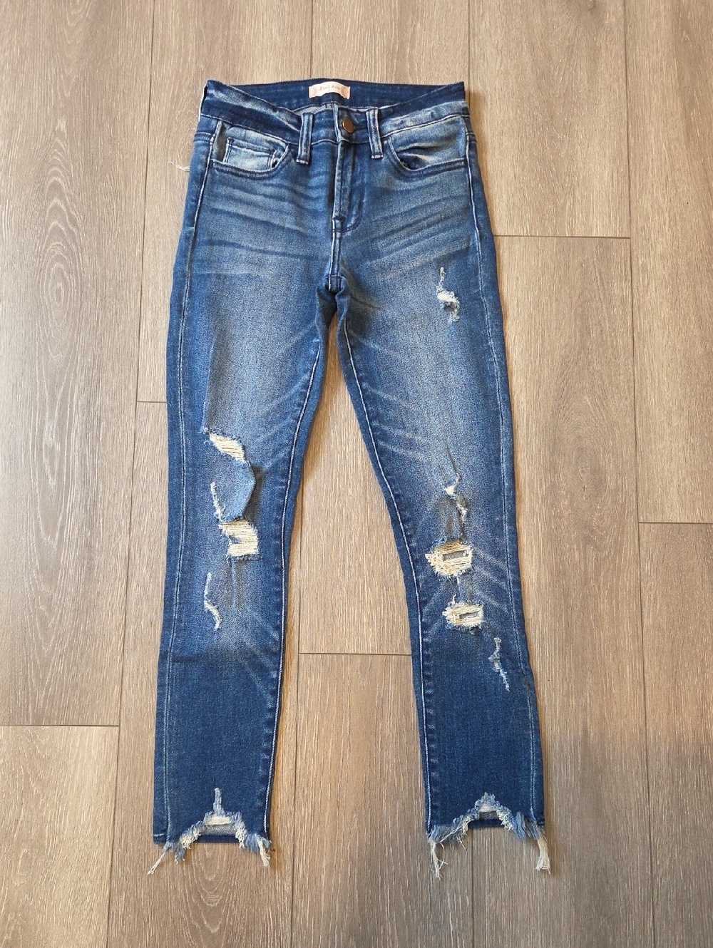 Altar'd Stare Distressed Dark Blue Women’s Skinny Jeans - 24